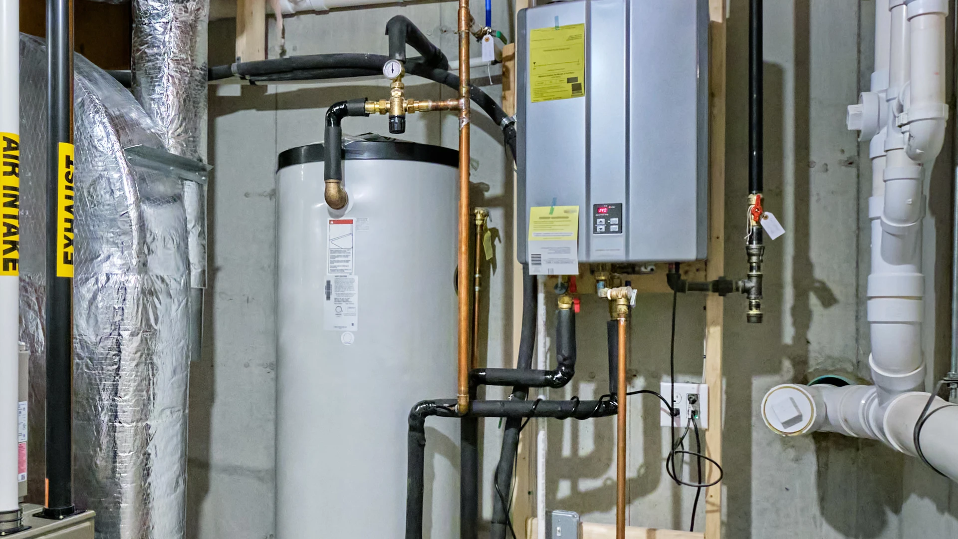 picture of water heaters installed